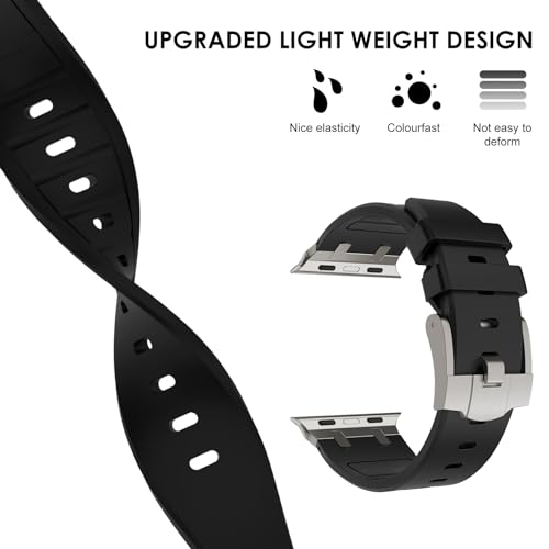 NewWays Silicone Strap Compatible with Apple Watch 49mm 46mm 45mm 44mm 42mm(Series 3 2 1) - Image 3