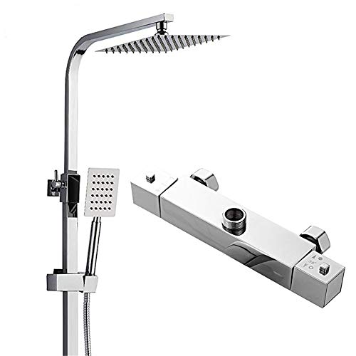 Pomme de douche carrée thermostatique LWX en cuivre haute pression