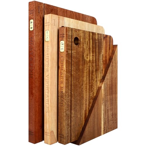NKDFRI Book Cutting Board Set with Separated Stand, 3 Piece