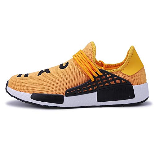 WDDGPZYDX Calzado Deportivo Zapatos Hombres Zapatillas Outdoor Ultra Raises Tenis Zapatillas Transpirables Casual Superstar Zapatos Human Race,Amarillo,10.5