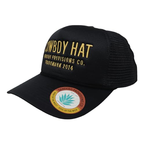 Image of Sendero Provisions Co. Cowboy Adjustable Snapback Foam Trucker Hat with Embroidered Design & Mesh Back for Breathability