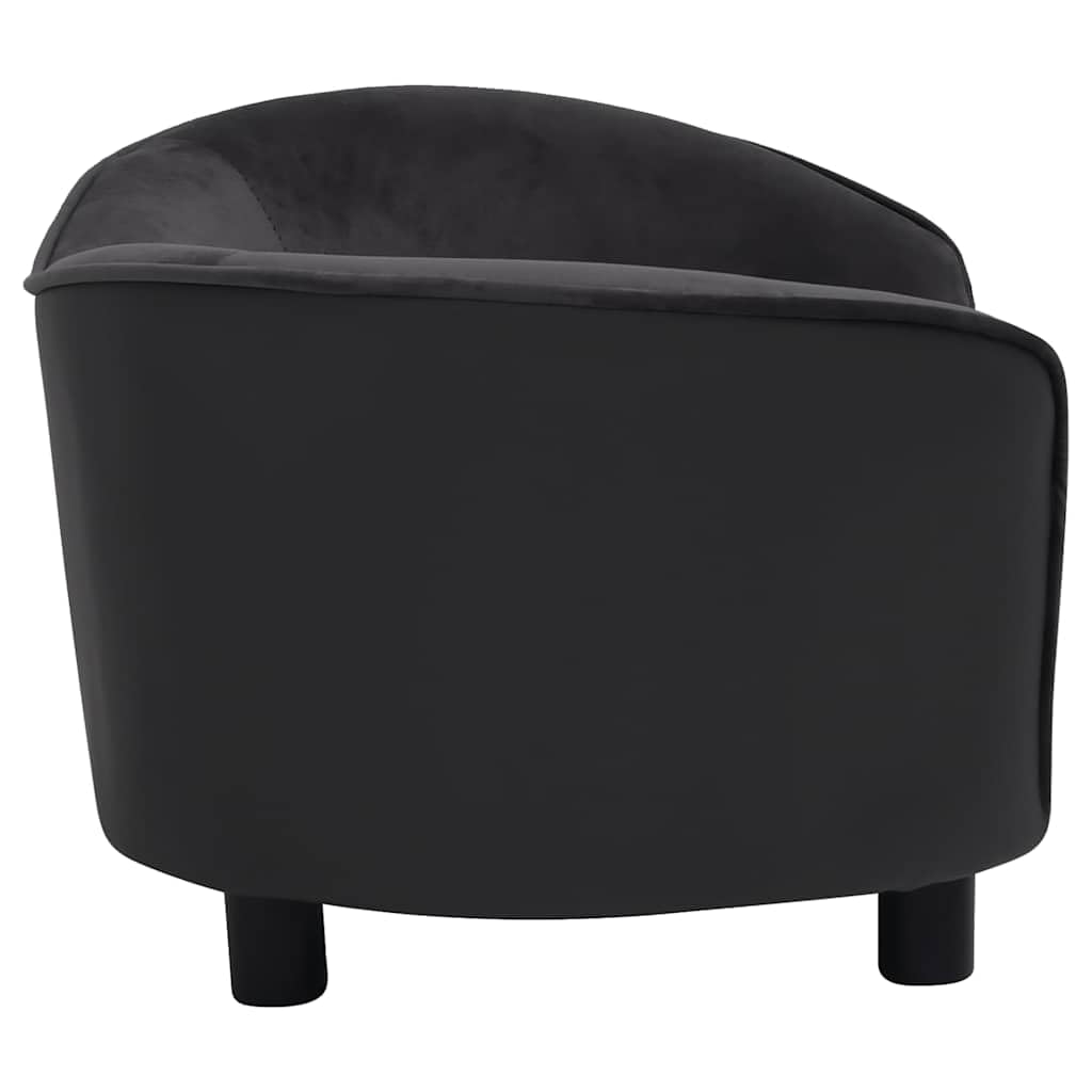 vidaXL Sofá para Perros Felpa y Cuero sintético Negro 69x49x40 cm