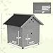 PawHut Duck Coop, Wooden Duck House, Outdoor Small Animal House with Openable Roof, Double Doors, Removable Base for 1-3 Ducks, Chickens, Rabbits, Cats, Light Gray