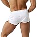 TADUANO Men's Underwear Boxer Trunks Sexy Low Rise Cut Fashion Sports Style (L, White)