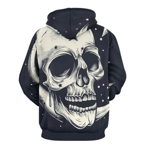 Sweat à capuche Étoile Lune Crâne chaud et confortable taille S