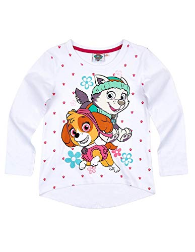 LA PAT' PATROUILLE - Camiseta de Manga Larga - Manga Larga - para niña Blanco 6 años