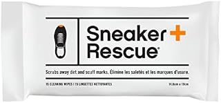 SneakerRescue All-Natural Cleaning Wipes. Remove Dirt, Grass Stains & Mud from Any Type of Athletic Shoe: Tennis shoes, Golf shoes & Leather or Suede Sneakers. Re-sealable Pack of 15 Wipes.