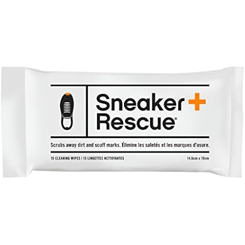 SneakerRescue All-Natural Cleaning Wipes. Remove Surface Stains From Any Type of Running Shoe. Re-sealable Pack of 15 Wipes. Cover