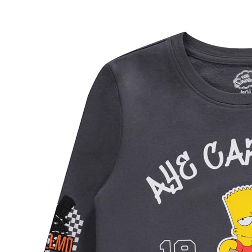 Bart Simpson Boys Crewneck Sweatshirt - Bart, Homer, Lisa and Maggie Simpson Pullover with Embroidered Sleeve Patches3