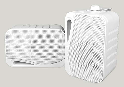 Rockville HP4S-8 White 4' Indoor/Outdoor 8-Ohm Wall Mount Speakers, Pair