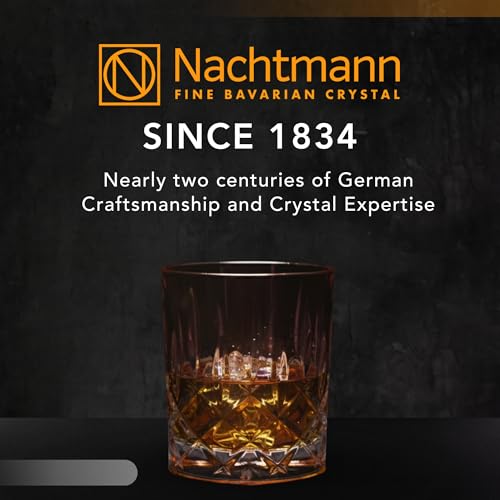 Image of Nachtmann Noblesse Collection 4 inch Whiskey Tumbler, Made of Fine Crystal Glass, Glass for Bourbon, Whiskey, & Other Beverages, 10.4-Ounces, Dishwasher Safe, Set of 2 (Berry)
