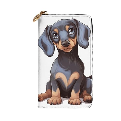 Cute Dachshund Wallet For Women Men Clutch Rfid Blocking Leather Wallets Large Capacity Purse Credit Card Holder Money Case With Zipper Phone Holder Long Travel Purse2