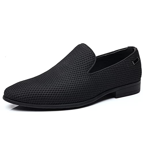 Image of XIPAI Mens Tuxedo Dress Black Loafers Slip On Formal Wedding Shoes Black US 11