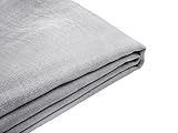 Beliani Abziehbarer Bettrahmenbezug für Bett FITOU Stoff hellgrau Leinenoptik 120 x 200 cm