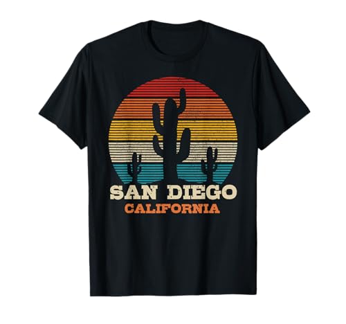 San Diego California Cactus Vintage Retro Regalo de recuerdo Camiseta