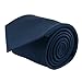 100% Silk Handmade Navy Blue Solid Color Tie Men's Necktie by John William