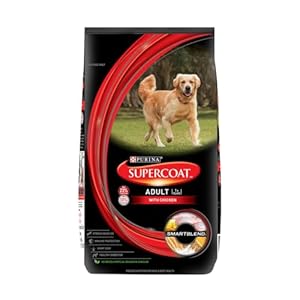 PURINA SUPERCOAT Adult Dry Dog Food, 1+ Years, with Chicken, Smartblend Precise Nutrition for Whole Body Health, No Artificial Colours & Flavours, 2.5 Kg