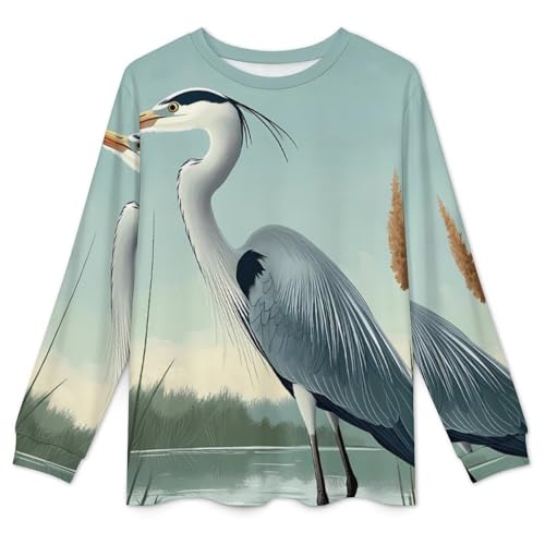 Blue Heron Pajama Set Long Sleeve Lounge Sets Sleepwear 2 Pjs Nightwear for Men Women4