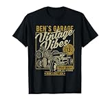 Idéal pour toute personne nommée Ben, ou la famille et les amis de Ben, pour un anniversaire, Noël, la fête des pères, un événement. Si vous aimez les vieilles motos et les modèles de voitures hotrod, vous allez l'adorer. Toute personne nommée Ben sourira avec ce design rétro Ben's Garage