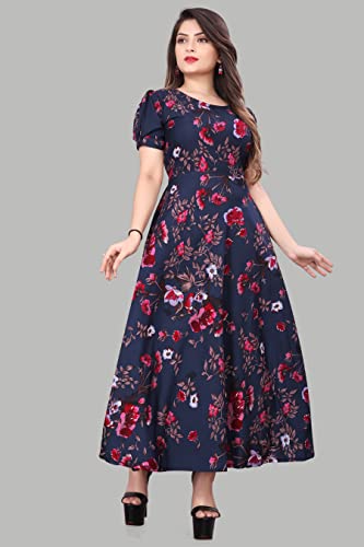 Image of FLARED ALINE MAXI DRESS WITH FLORAL PRINT FOR WOMEN