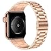 iiteeology Compatible with Apple Watch Band Series 11/10/9/8/7 46mm/45mm, Ultra 3/Ultra 2 49mm, Series 6/5/4 SE 3 44mm, Series 3/2/1 42mm, Stainless Steel Metal Link Band for iWatch - Rose Gold