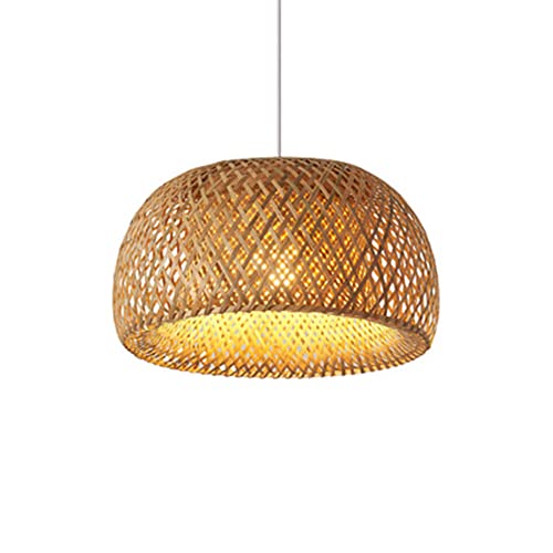 Lampe suspendue en rotin de style vintage et finitions artisanales
