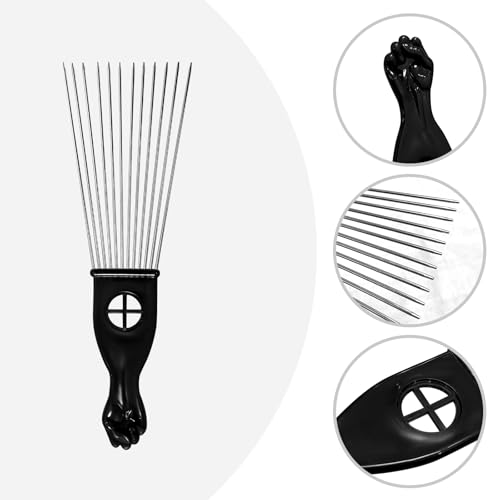 Set 3 Peines Afro de Acero Inoxidable Negro miniatura 3