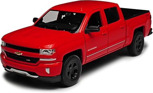 Diecast Model Car Compatible with Welly 1:29 2017 Silverado Red 24083W