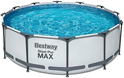 Bestway 56260 Steel Pro MAX Above Ground Swimming Pool, with Filter Pump 12 feet x 39.5 inch , White