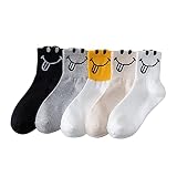 Arbeitssocken Damen Laufsocken Kuschelsocken Sneaker Socken Haushaltssocken Baumwolle Sportsocken Rutschfeste Socken Wandersocken Unsichtbar kurze Socken Tennissocken 5 paar (Multicolor, One Size)