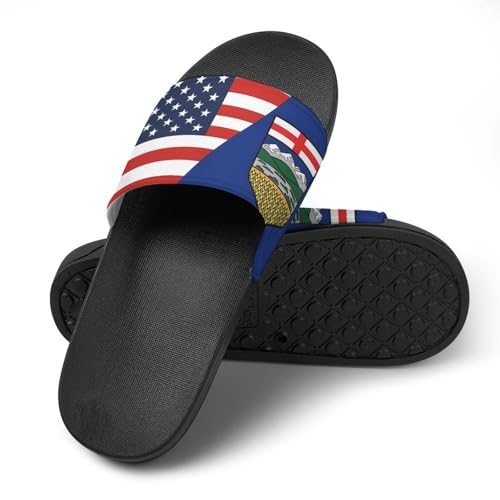 Flag of U.S. Alberta Flag House Sandals Non-Slip Bathroom Slippers Beach Summer Shoes for Men Women4