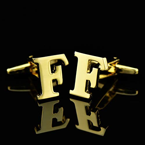 Mancuernillas Hombre Letra F Doradas miniatura 3