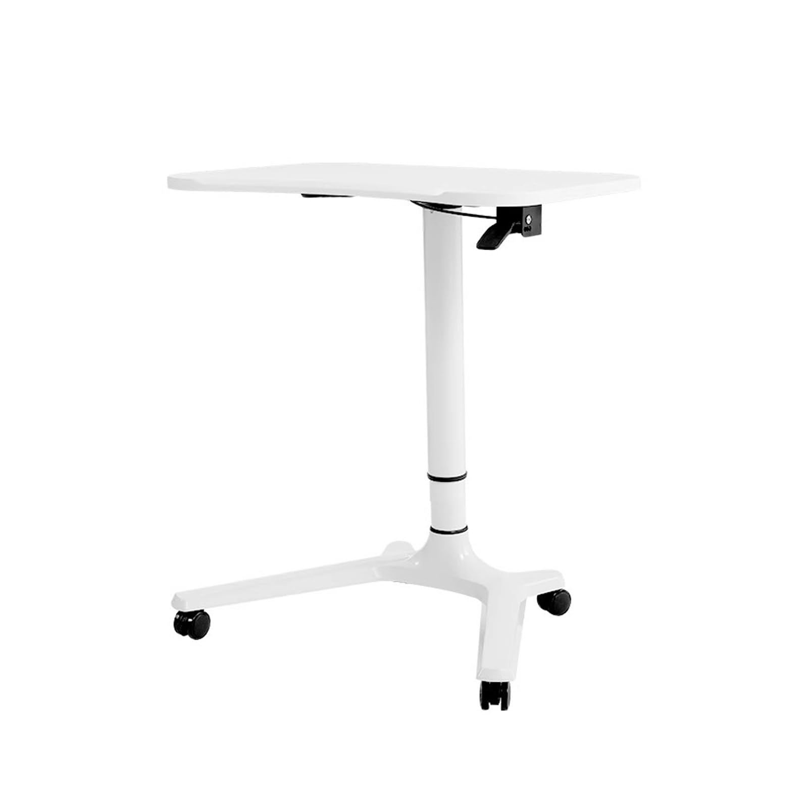 CGCSYZ Adjustable Mobile Laptop Cart with Wheels, Rolling Standing Desk, Ideal for Presentations & Conferences, Versatile Height-Adjustable Workstation (White)