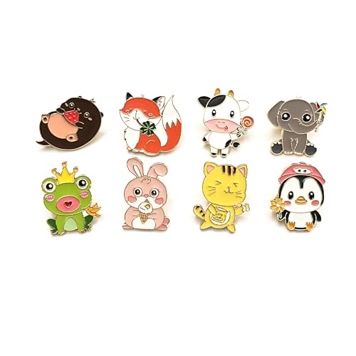 Cute Enamel Pin Set Lapel Pins Brooches Cartoon Animal Brooch Badge Pins for Clothes Bags Backpack Party Decoration Gift2