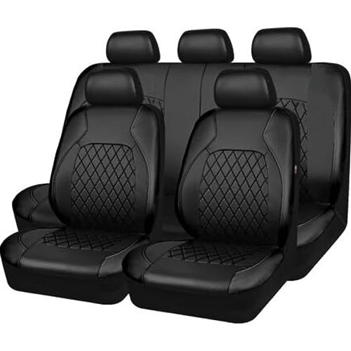 Car Cover Seats Full Set for Dacia Duster 2.Gen 1.Gen HM HS 2010-2015 2016 2017 2018 2019 2020 2021 2022 2023 2024 2025, 9pcs Set Leather Car Seat Cushion Protectors, Airbag Compatible, 5 seats