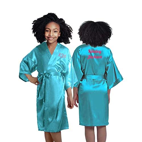 Cute Satin Personalized Robes for Girls in Sizes 3T 14