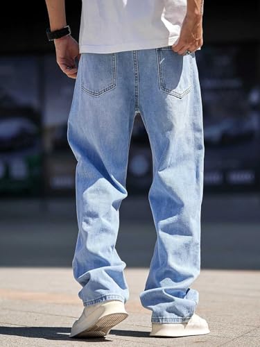Image of GRECIILOOKS Men Jeans | Men Jeans Pants | Denim Jeans | Baggy Jeans for Men | Loose FIT Jeans for Men | Stylish Jeans