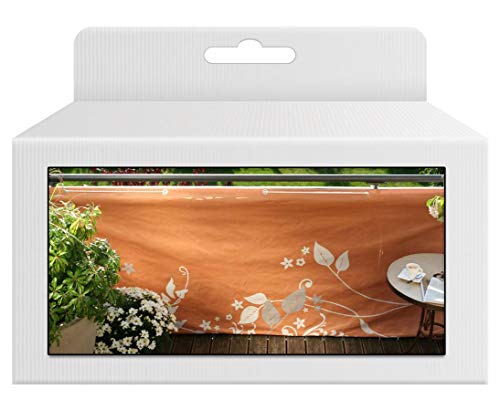 bambus-discount.com Balkonverkleidung Fantasie, aus Polyesterstoff mit 90x300cm, terrakotta - Sichtschutz für den Balkon Balkon Sichtschutzstoff - Balkonbespannung