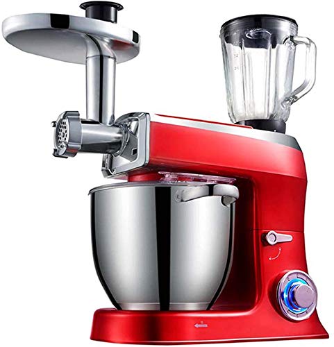 Küchenmaschine Mischmaschine, 7,5 Liter Edelstahl Fleischwolf, 6-Gang-Planetenrührsystem, 1500 W Elektromotor Teighaken, Schneebesen, Schläger,