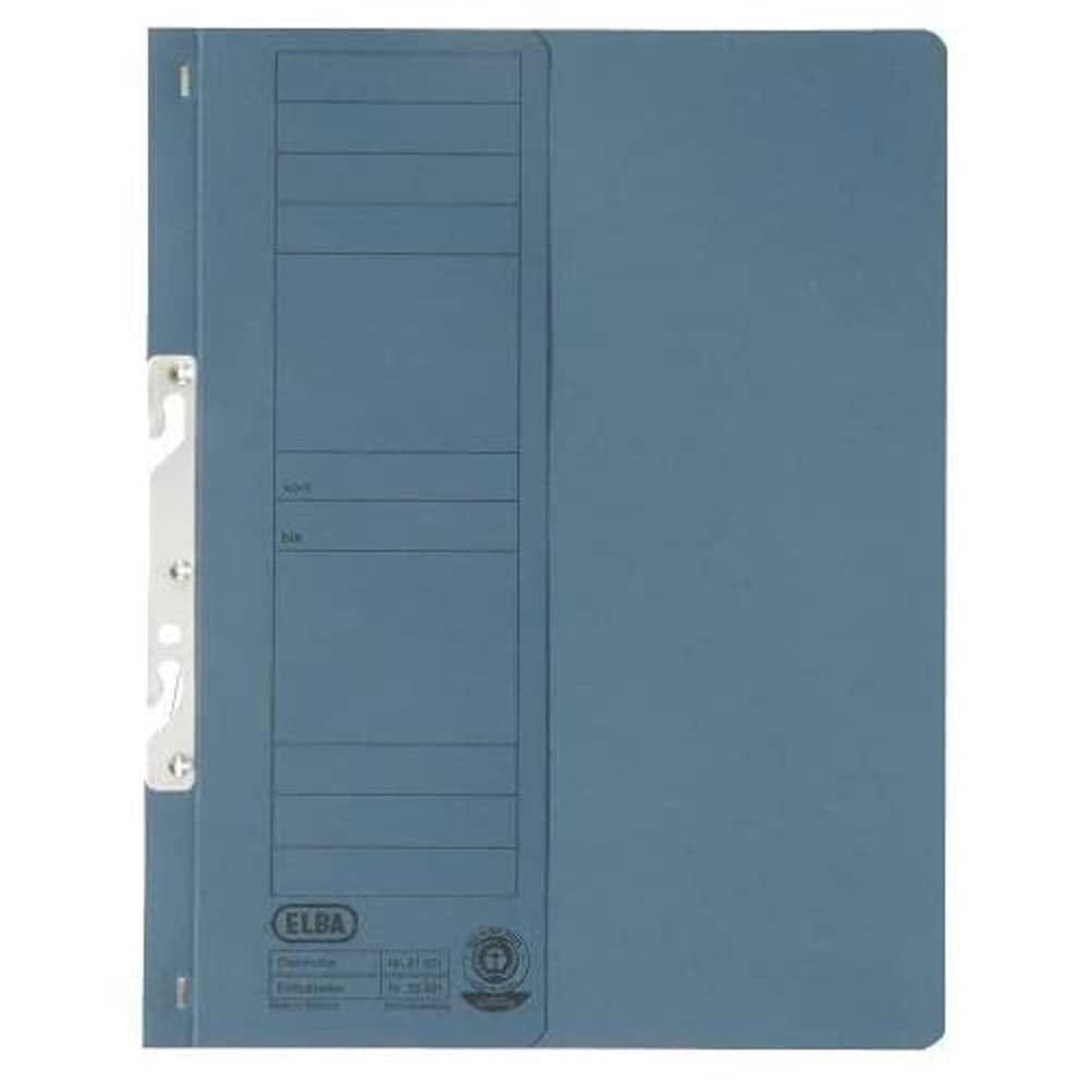 Elba 22421BL - Cartella per singolo fascicolo, per ufficio, 250 g/qm, in cartone manila, per fogli A4 200 DIN circa, mezza copertina anteriore, 50 pezzi, blu