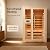 Homsido 2-Person Low EMF Far Infrared Sauna for Home,Canadian Hemlock Wood with 7-Color Therapy,Bluetooth Speakers,Chromotherapy Lights,1850W Heater,Tempered Glass Door&LCD Control Panel