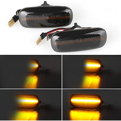 Rui Xin 213 2Pcs Dynamic Amber LED Side Marker Turn Signal Light For Audi A4 S4 B6 B7 A6 C5 TT A8, Replace OEM Side Marker Light Cover