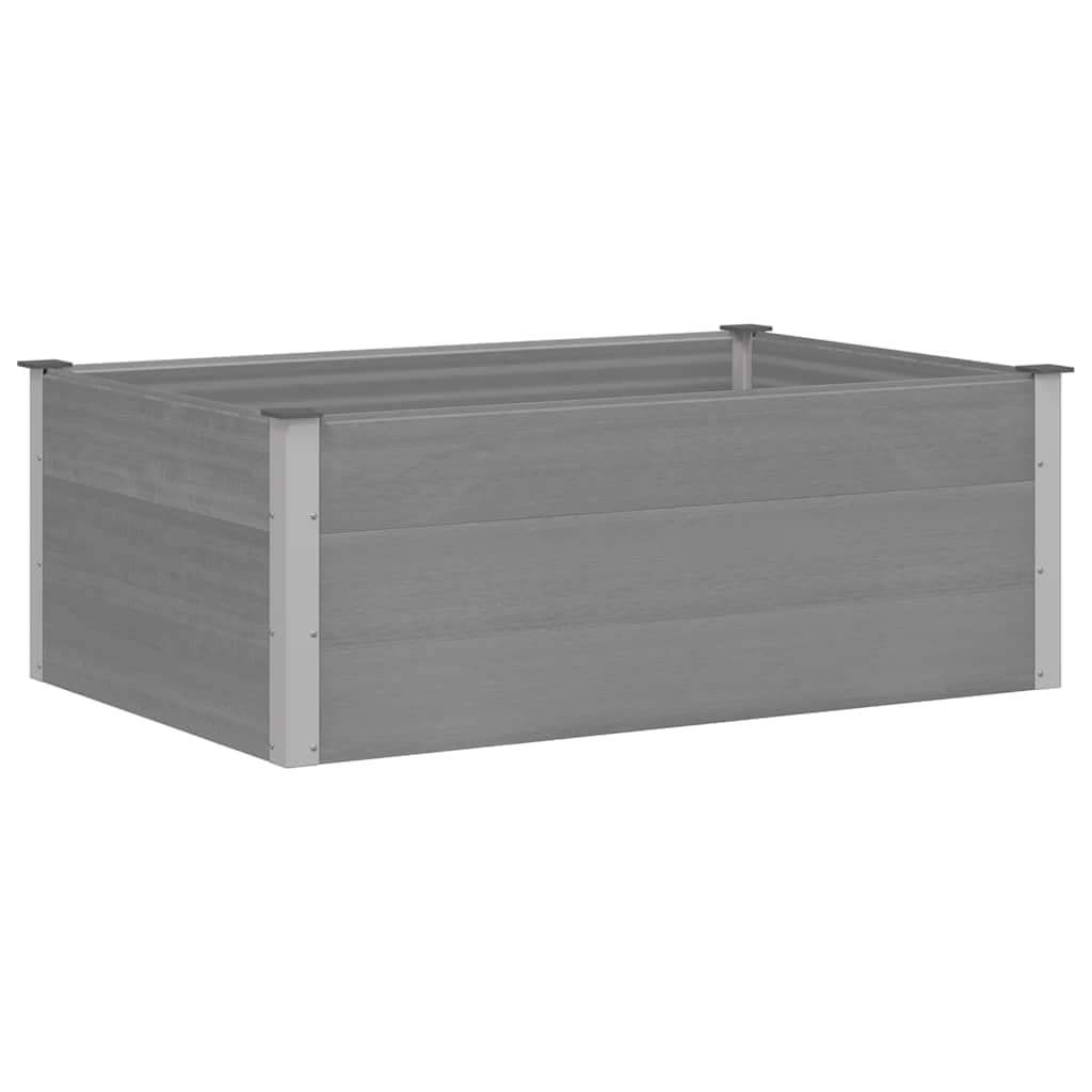 Lit surélevé de jardin WPC gris 150x100x54 cm pour plantes et fleurs