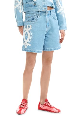 Jeans short Desigual donna bleu ciel aux détails authentiques