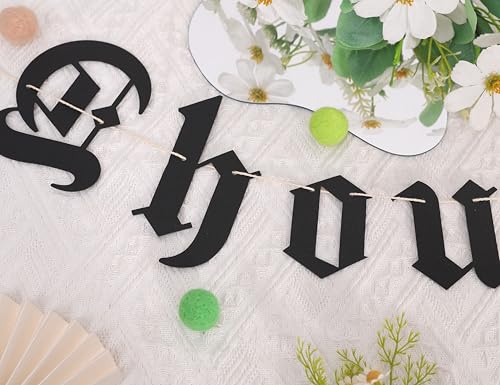 Image of Thou Art Old Banner - Gothic Birthday Party Decorations, Old English Birthday Banner, Thirtieth Middle Ages Garland, Black Goth Emo Party Photo Props (Thou Art Old)