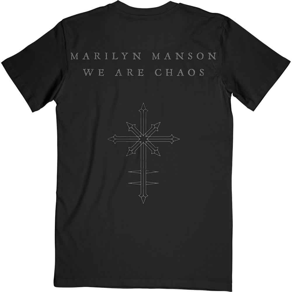 Marilyn Manson T Shirt We are Chaos Back Print Logo Official Black L