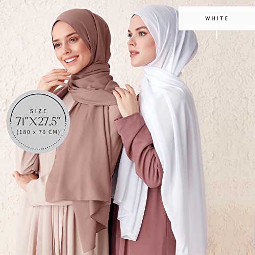 Chiffon Hijab Scarf for Women - Chiffon Hijab Muslim Headscarf Shawl - Soft Fashion Scarf Muslim Headscarf Shawl3