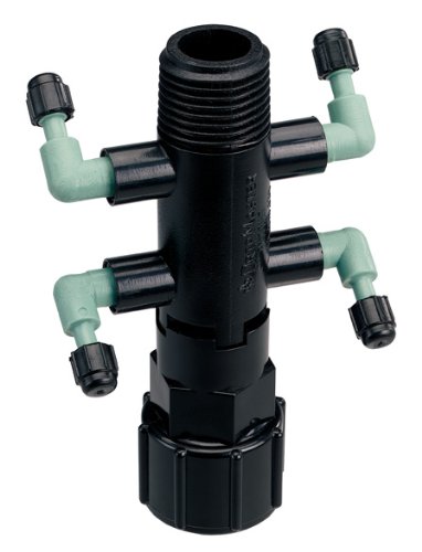 2 Pack - Orbit Drip System Shrub Adapter 4-Port Watering Manifold for 1/4 Inch Tube
