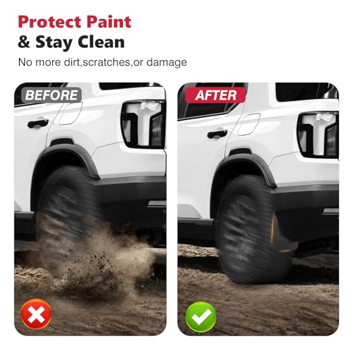 Image of Sunsdrew Mud Flaps for 2026 Honda Passport Mudguards Accessories All-Weather Passport Mud Flaps Splash Guards No-Drill Front and Rear-Black,4 Pc