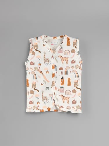 Image of HELLCAT 100% Cotton Front Open Jhabla Vest & T Shirt for Babies - Pack of 5 (Unisex,Sleeveless)